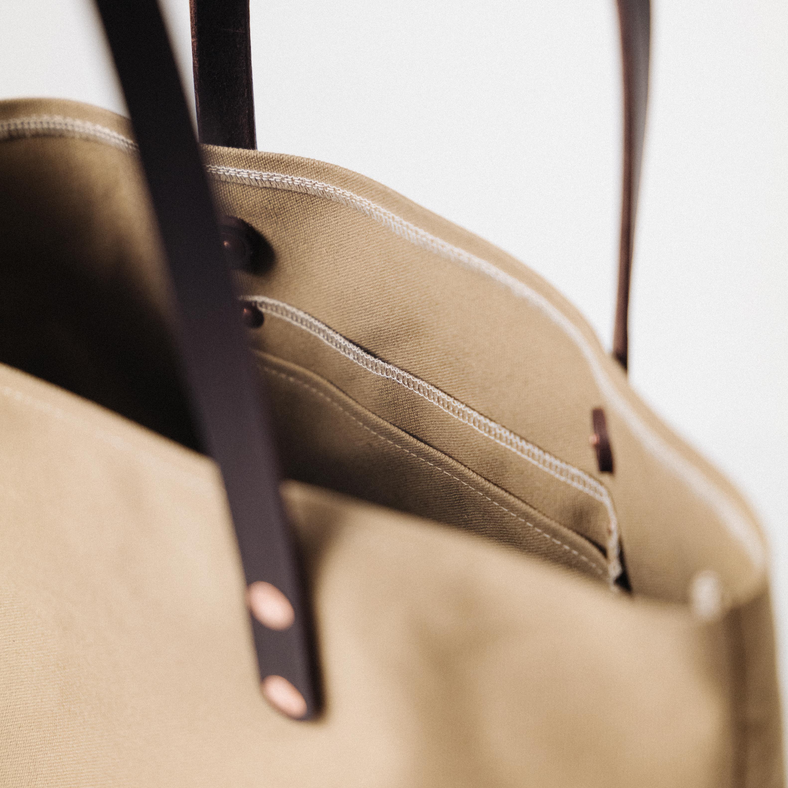 Field Tan Canvas Panel Tote