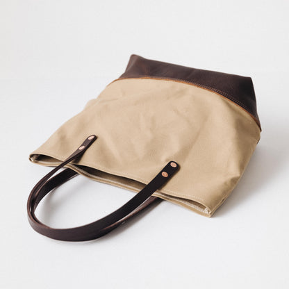 Field Tan Canvas Panel Tote