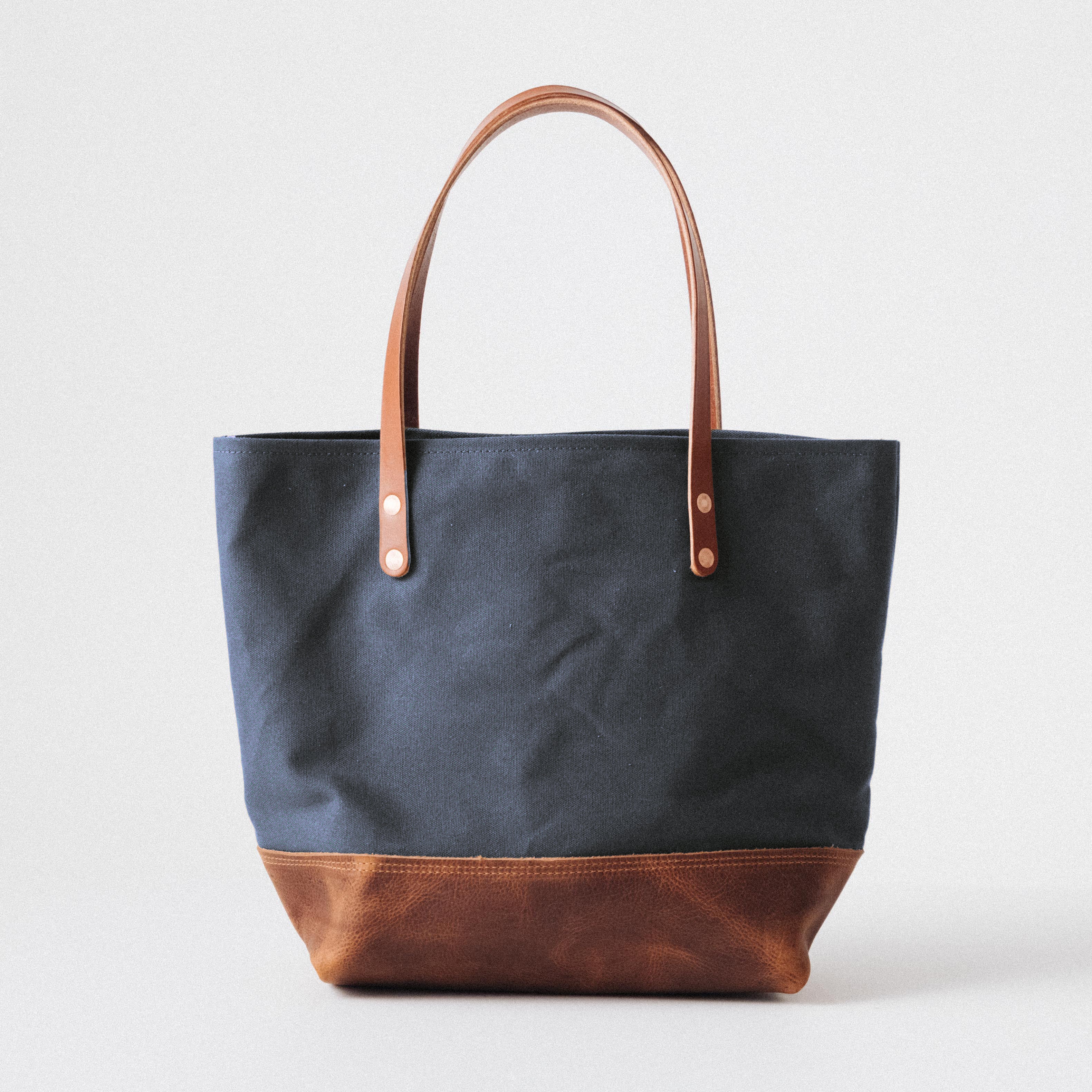 Heather Blue Canvas Panel Tote