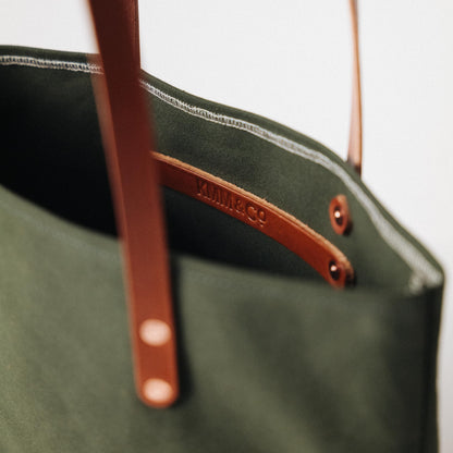 Green Canvas Panel Tote