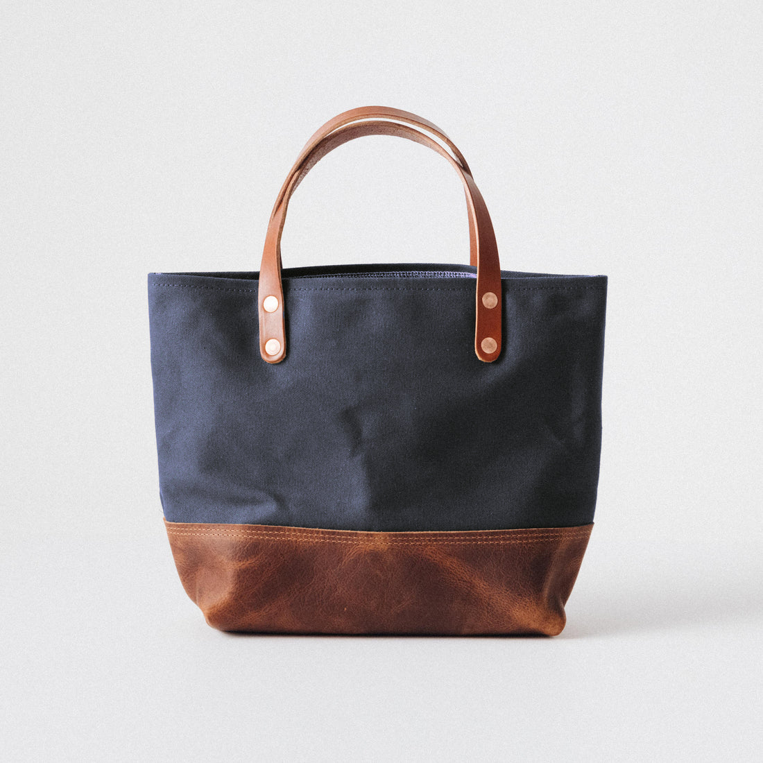 Heather Blue Canvas Mini Panel Tote