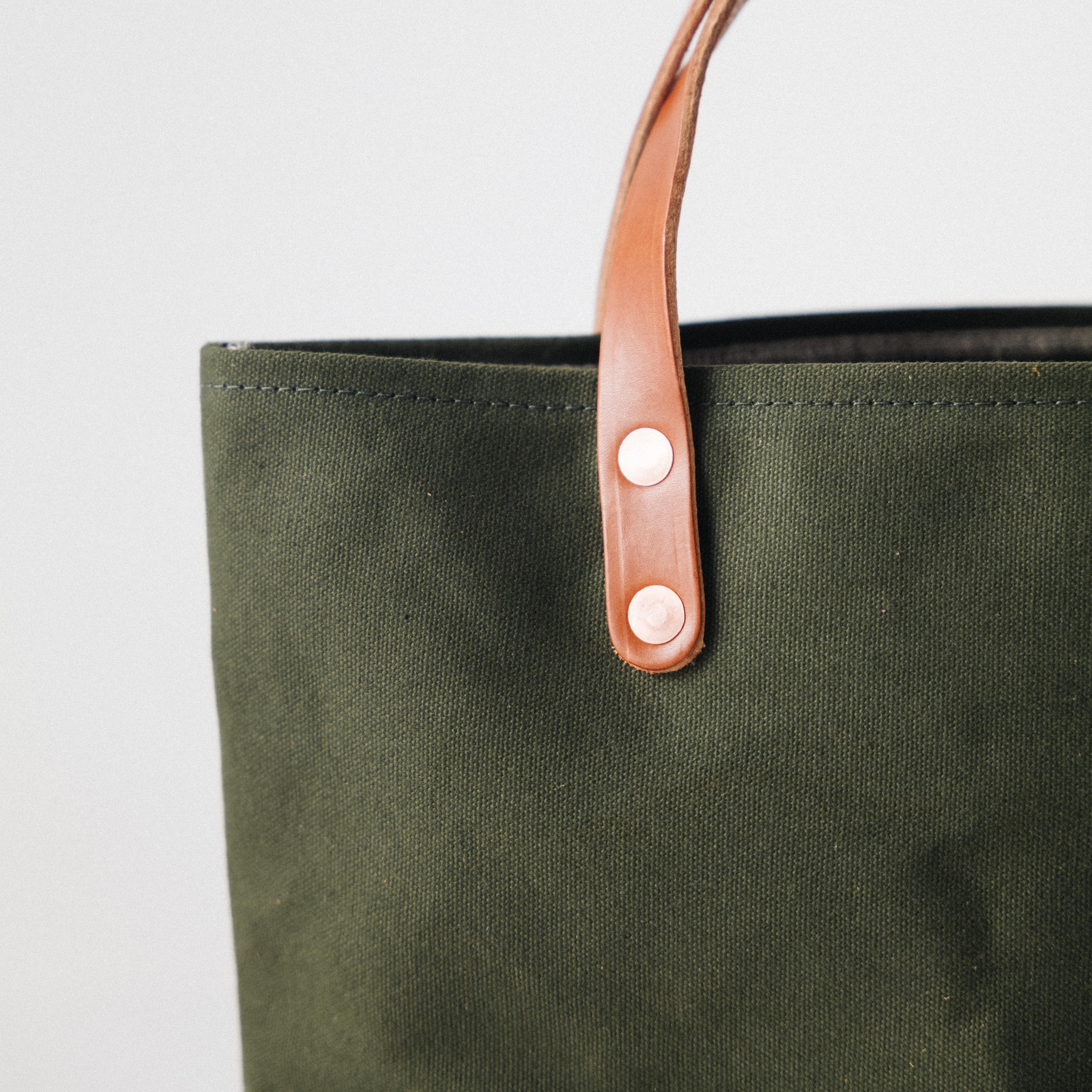 Green Canvas Mini Panel Tote