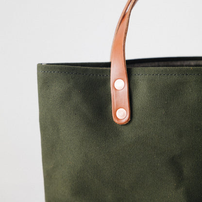 Green Canvas Mini Panel Tote