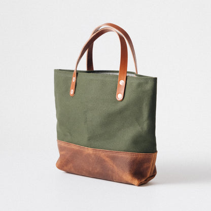 Green Canvas Mini Panel Tote