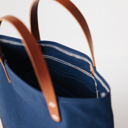 Navy Canvas Mini Panel Tote