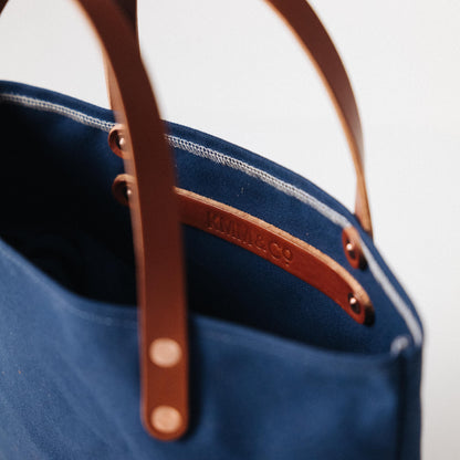 Navy Canvas Mini Panel Tote