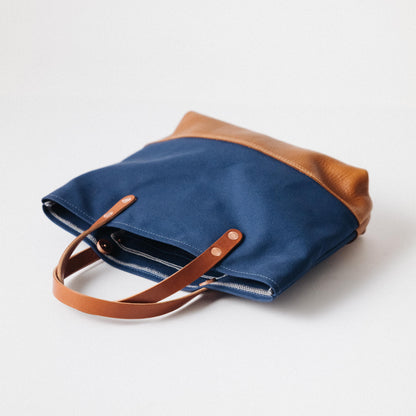 Navy Canvas Mini Panel Tote