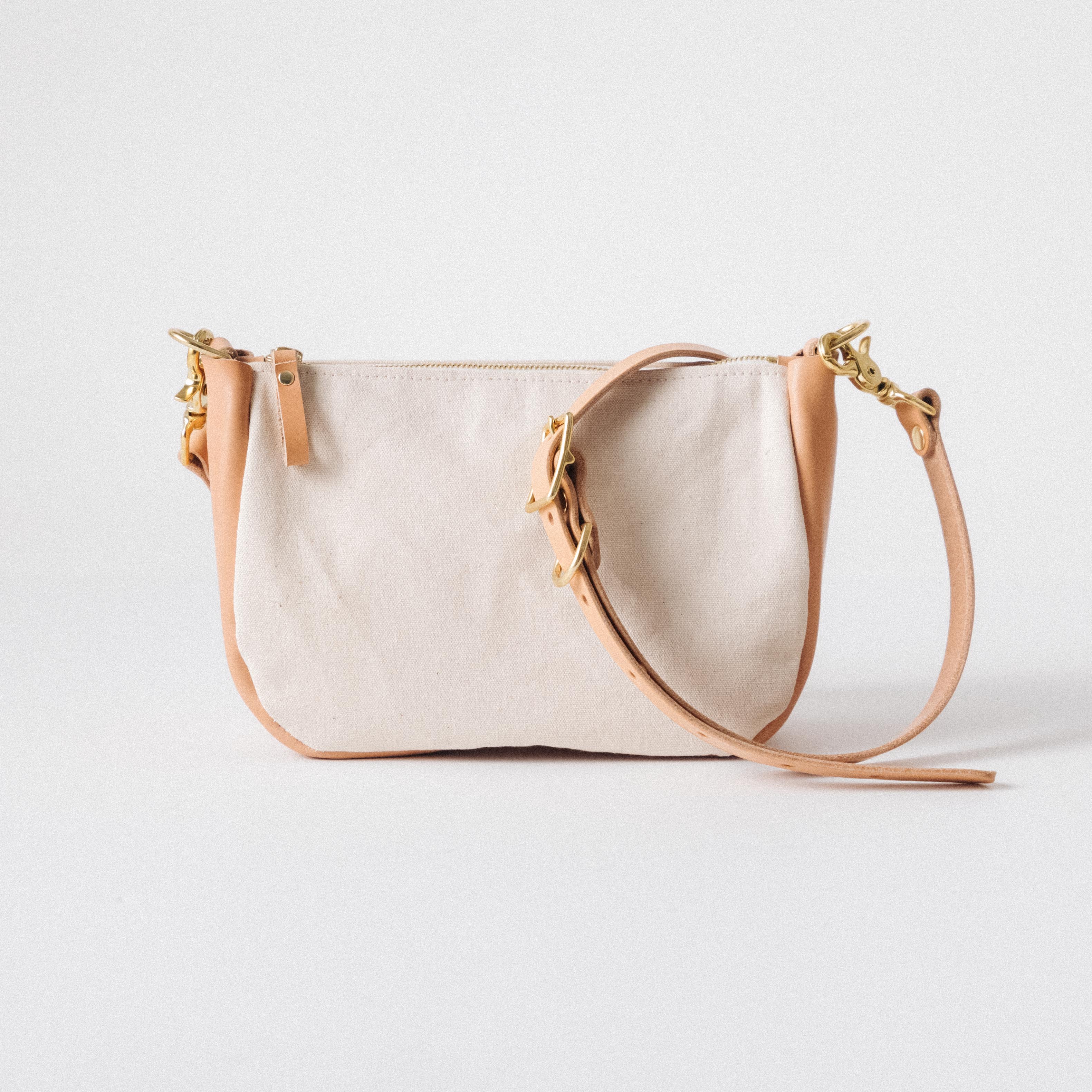 Natural Canvas Medium Crossbody Bag