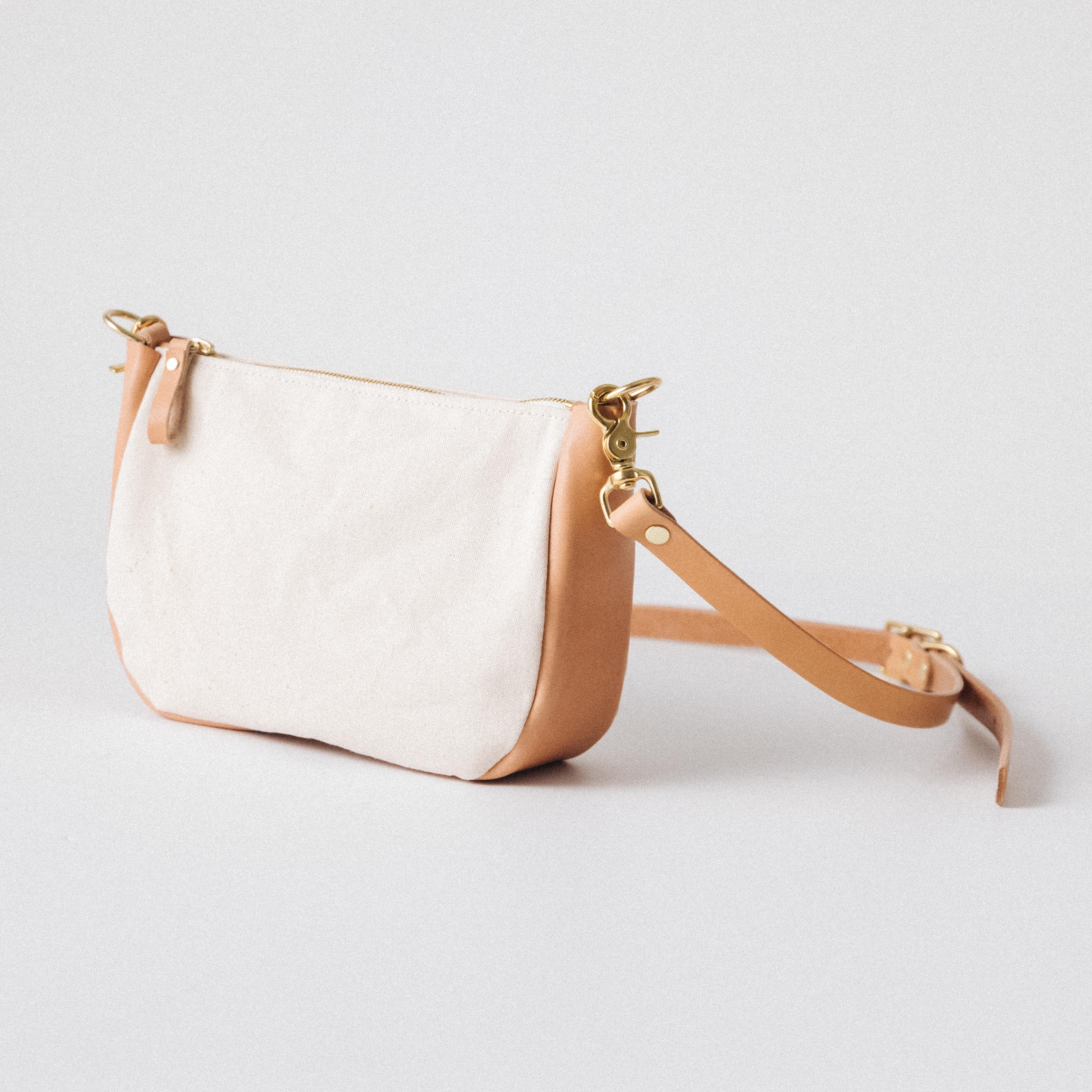 Natural Canvas Medium Crossbody Bag