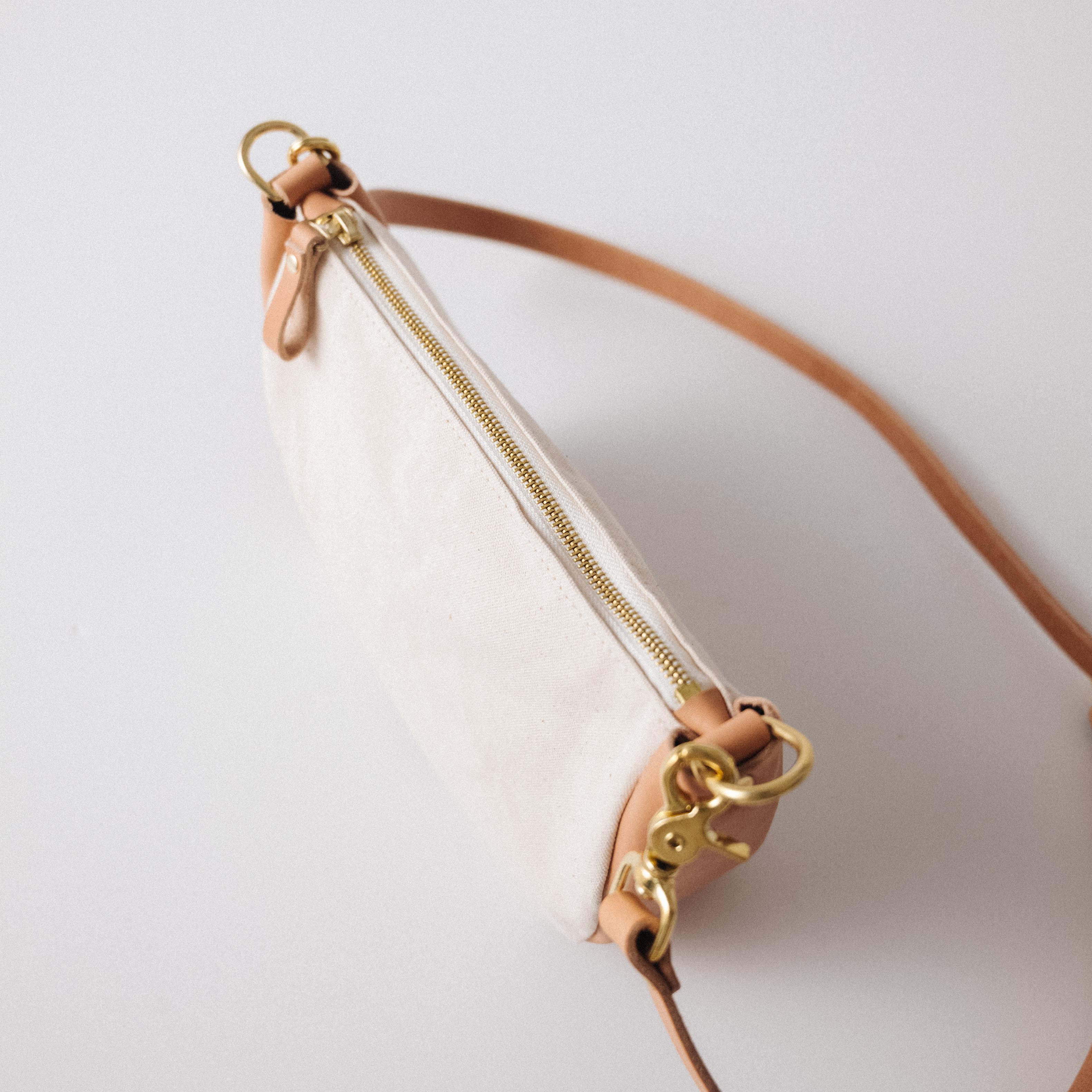 Natural Canvas Medium Crossbody Bag