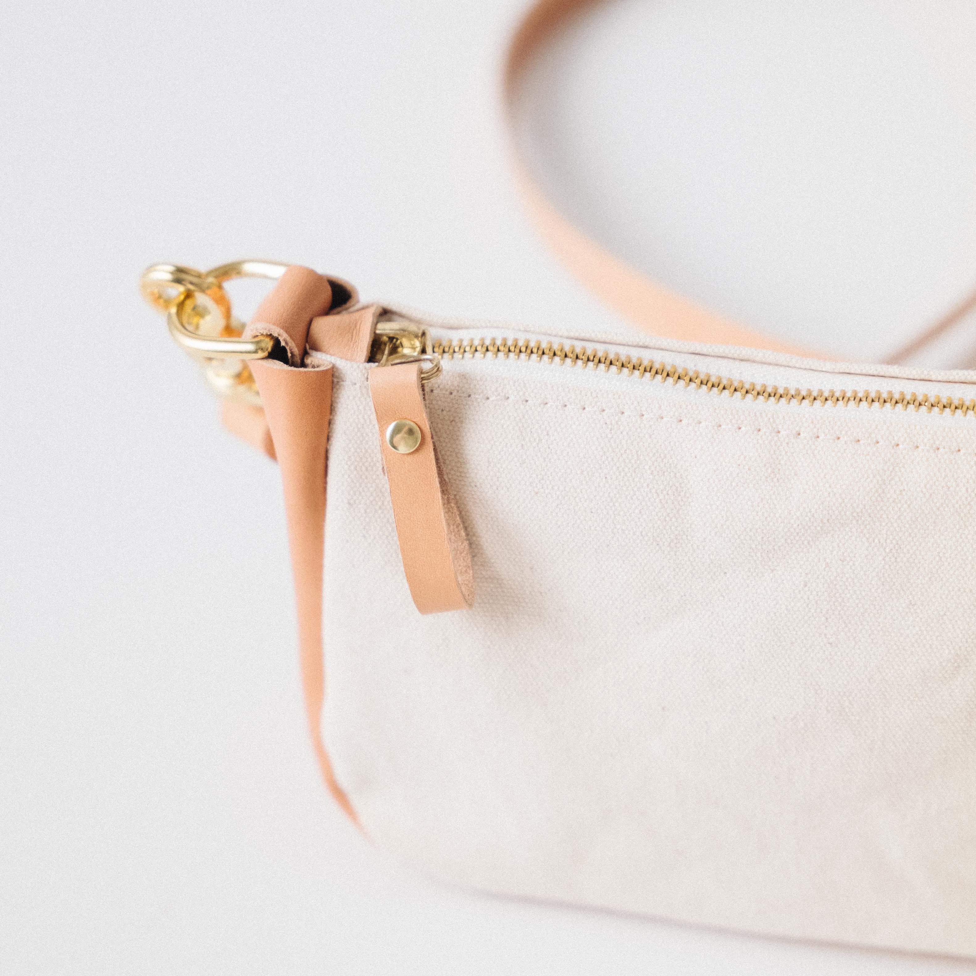 Natural Canvas Mini Crossbody Bag