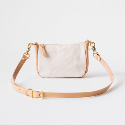 Natural Canvas Mini Crossbody Bag