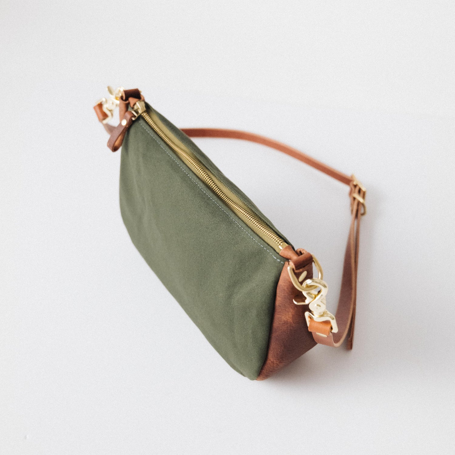 Green Canvas Crossbody Bag