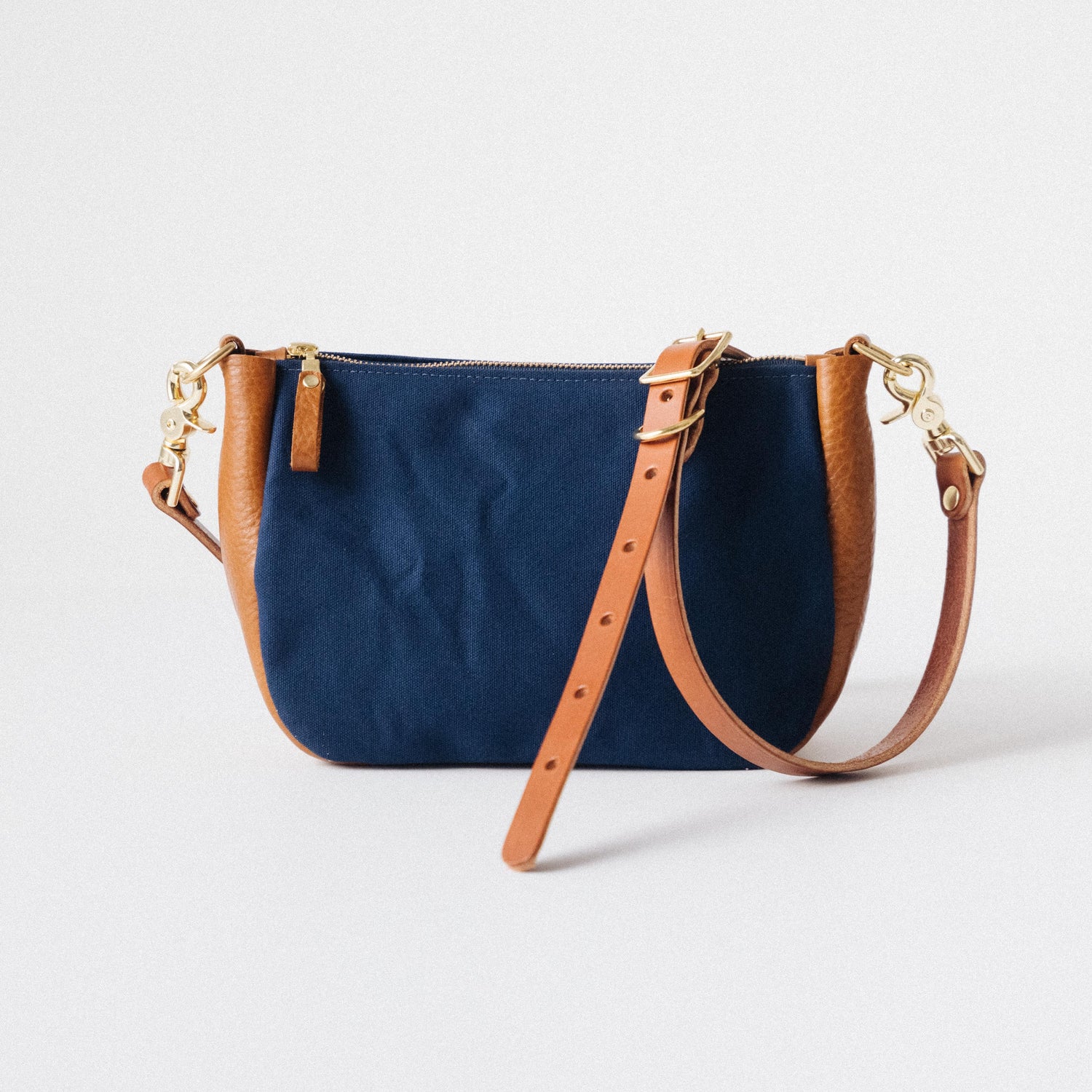 Navy Canvas Medium Crossbody Bag