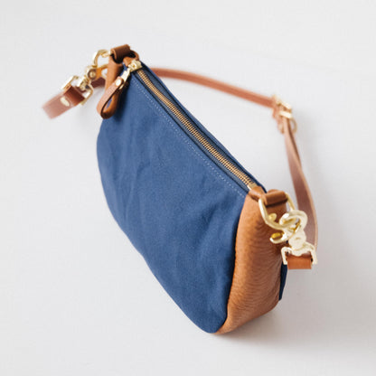 Navy Canvas Medium Crossbody Bag