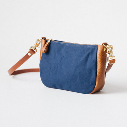 Navy Canvas Medium Crossbody Bag