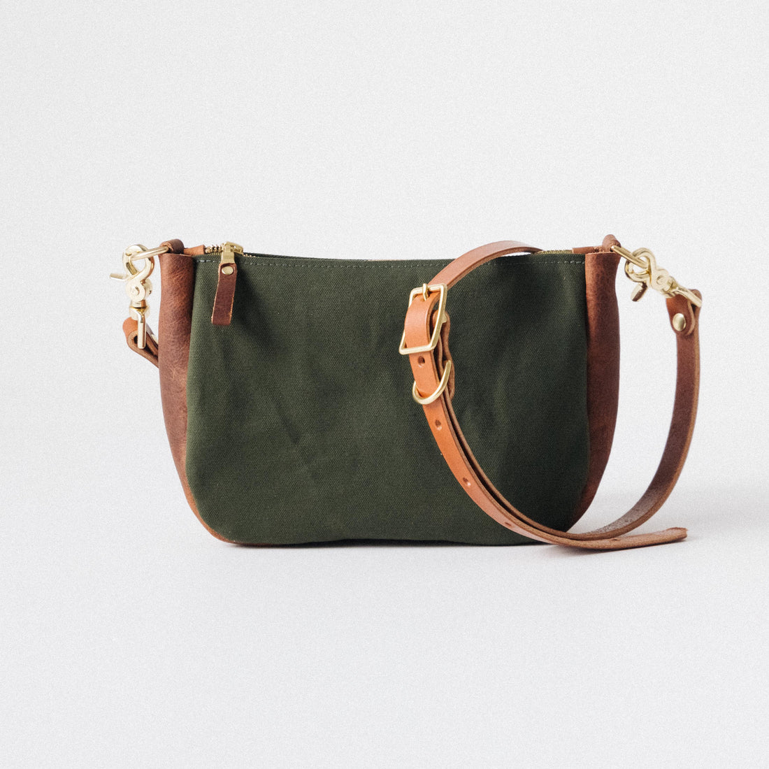 Green Canvas Medium Crossbody Bag