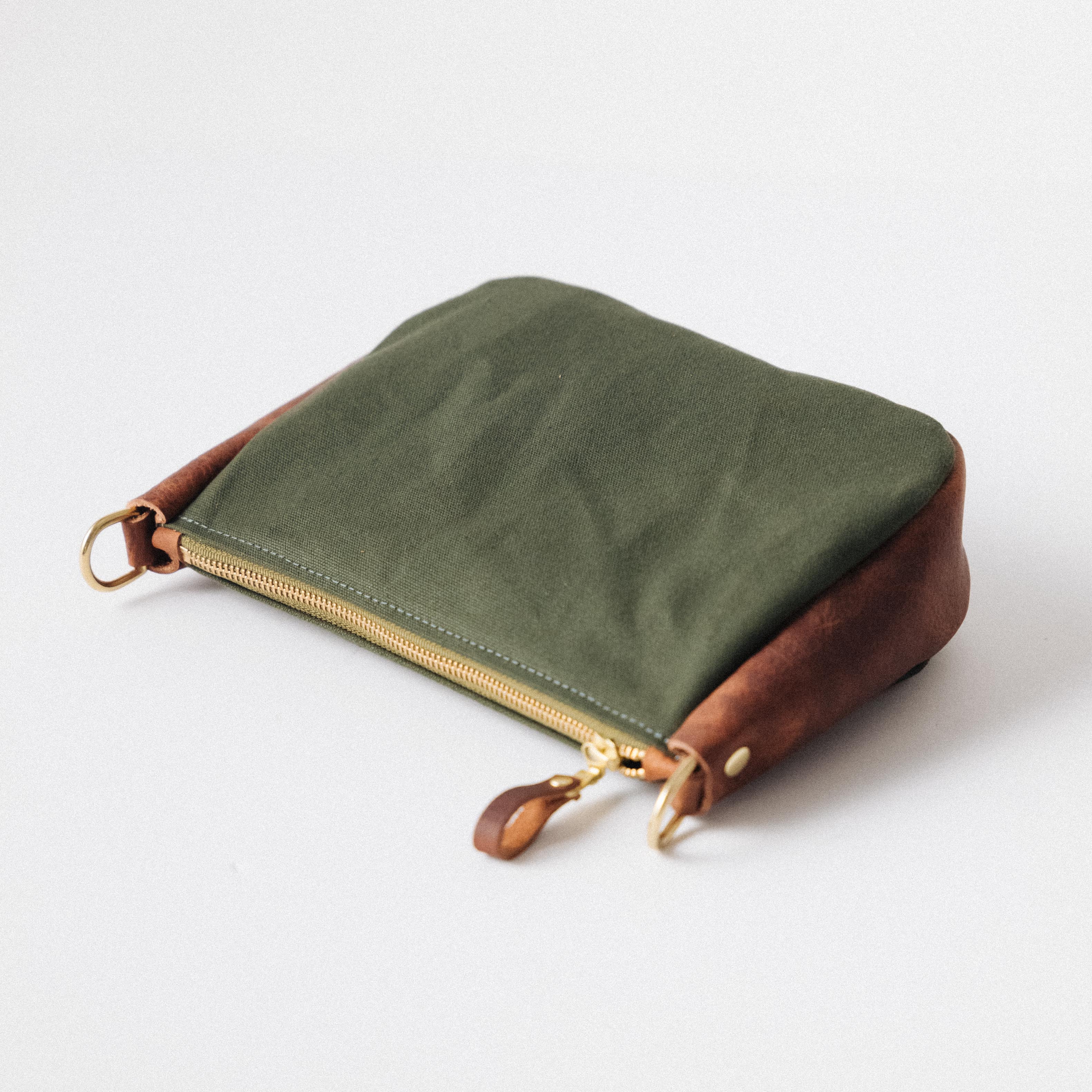 Green Canvas Medium Crossbody Bag