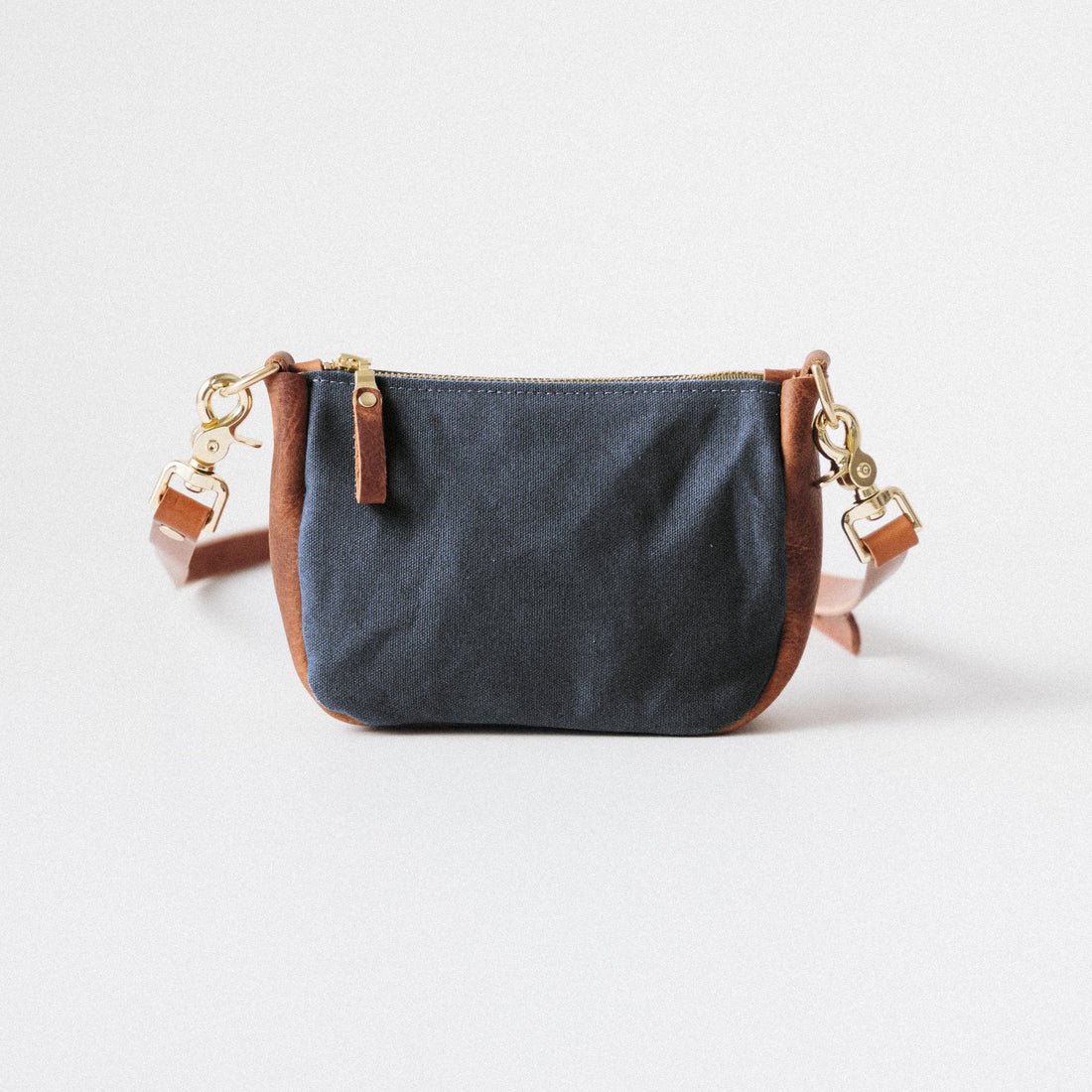 Heather Blue Canvas Mini Crossbody