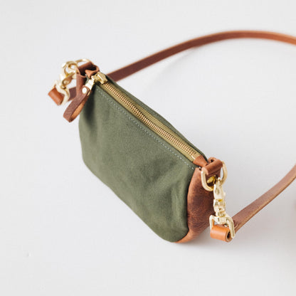 Green Canvas Mini Crossbody