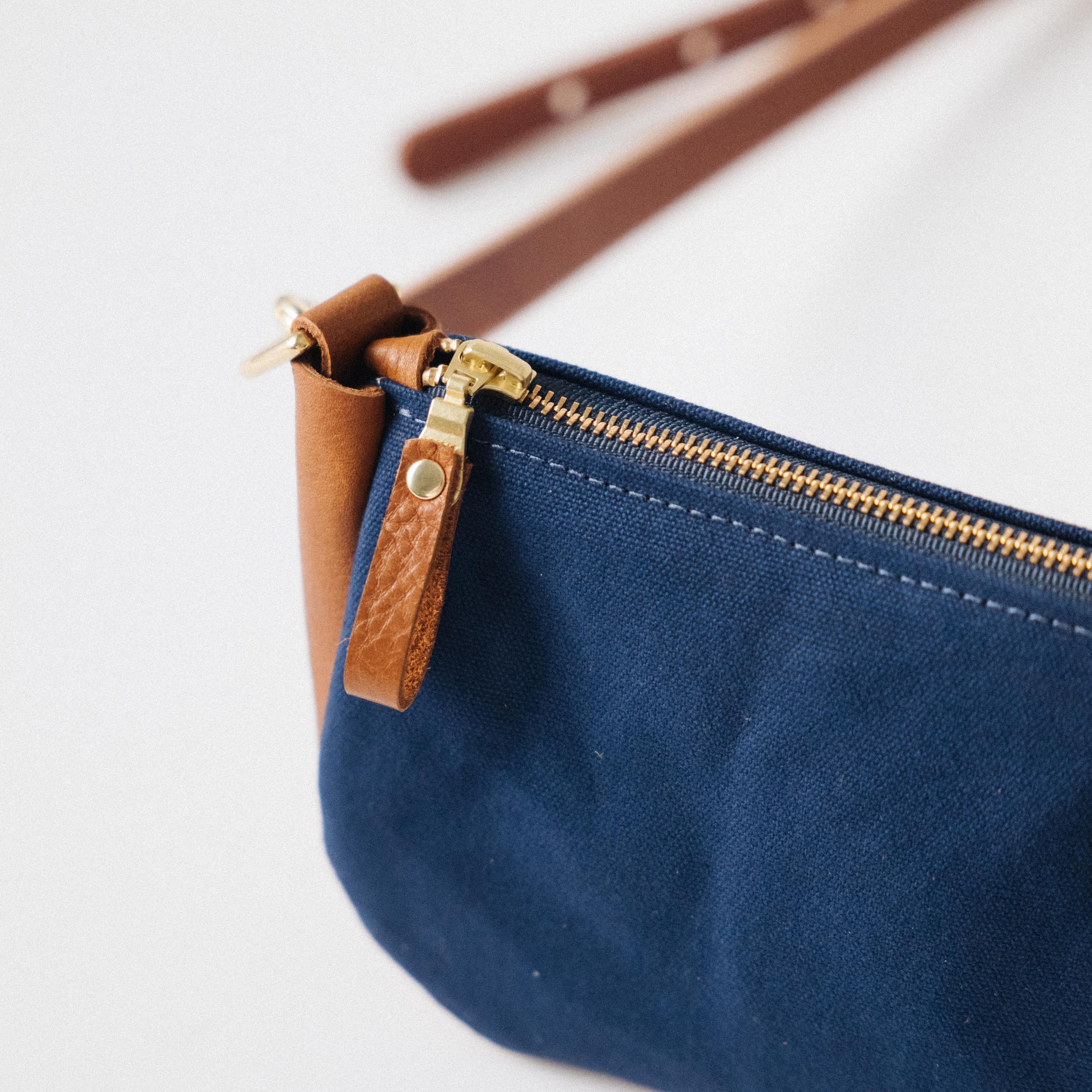 Navy Canvas Mini Crossbody Bag