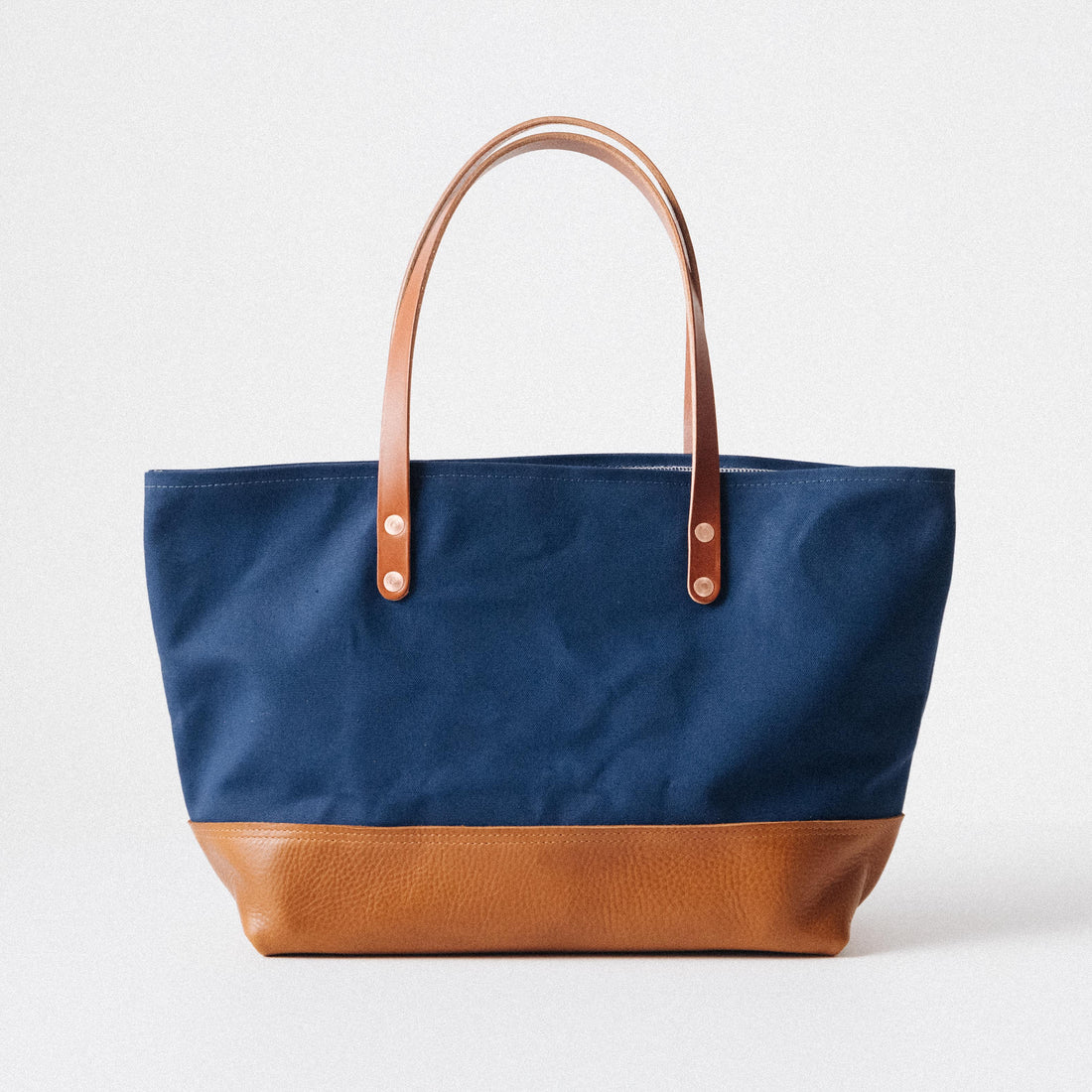 Navy Canvas East West Panel Tote