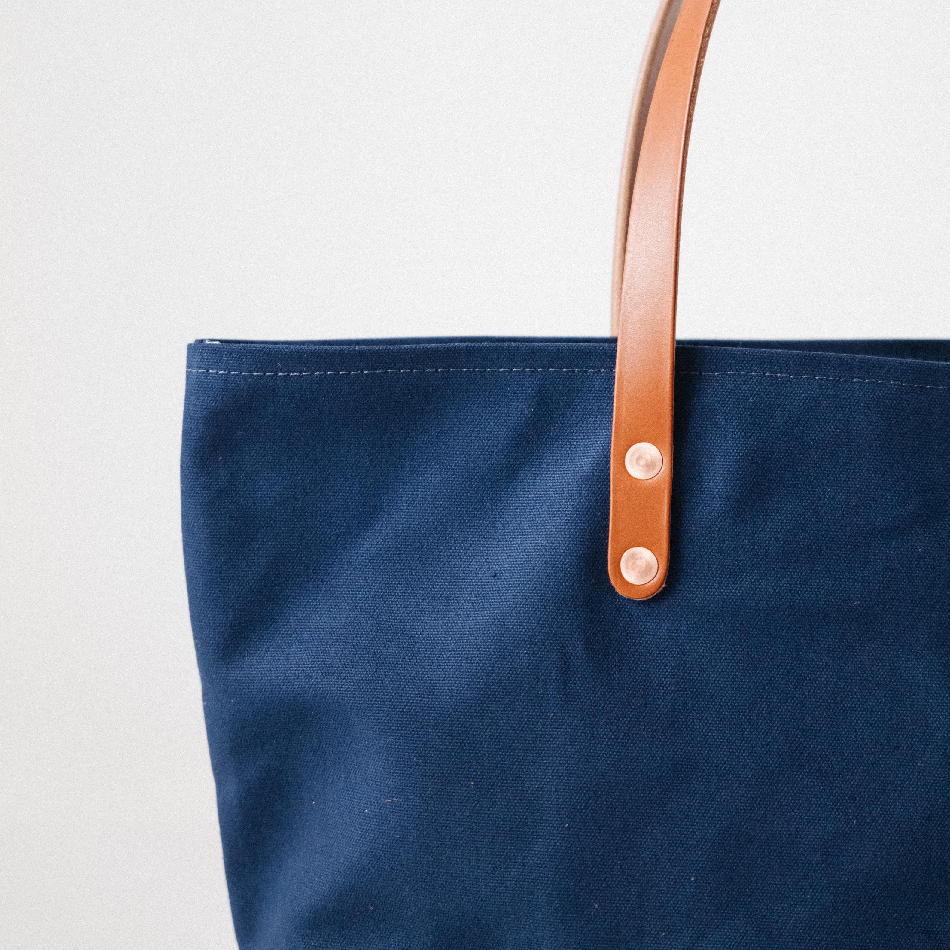 Navy Canvas East West Tote