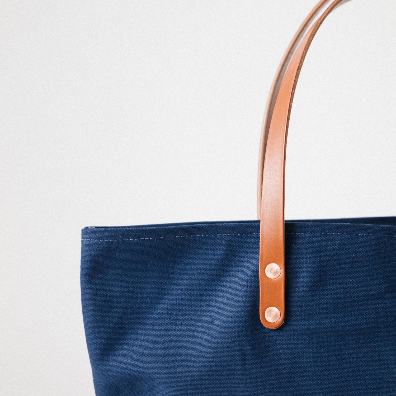 Navy Canvas East West Panel Tote