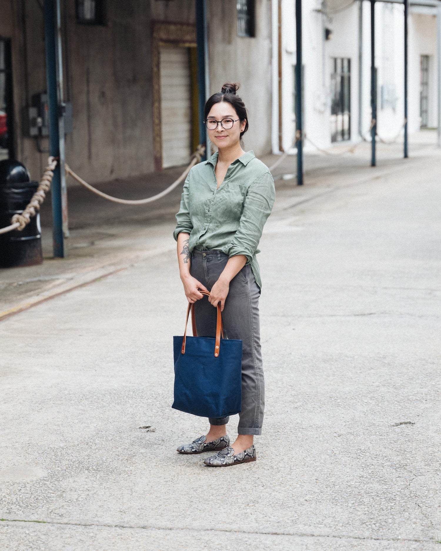 Navy Canvas Tote