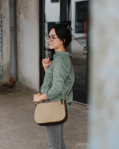 Natural Canvas Crossbody Bag