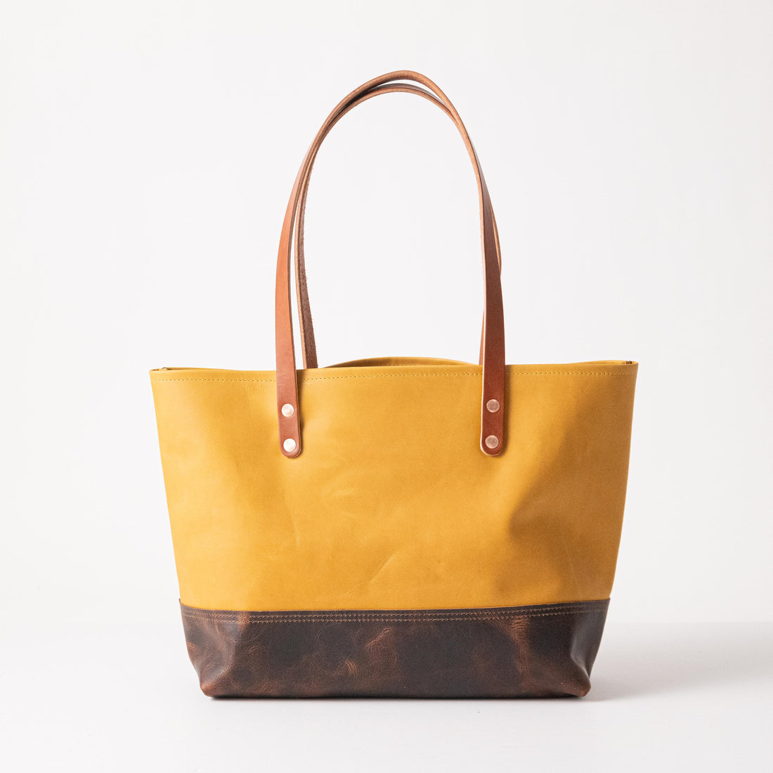 Scratch-and-Dent Mustard &amp; Tortoiseshell East West Panel Tote