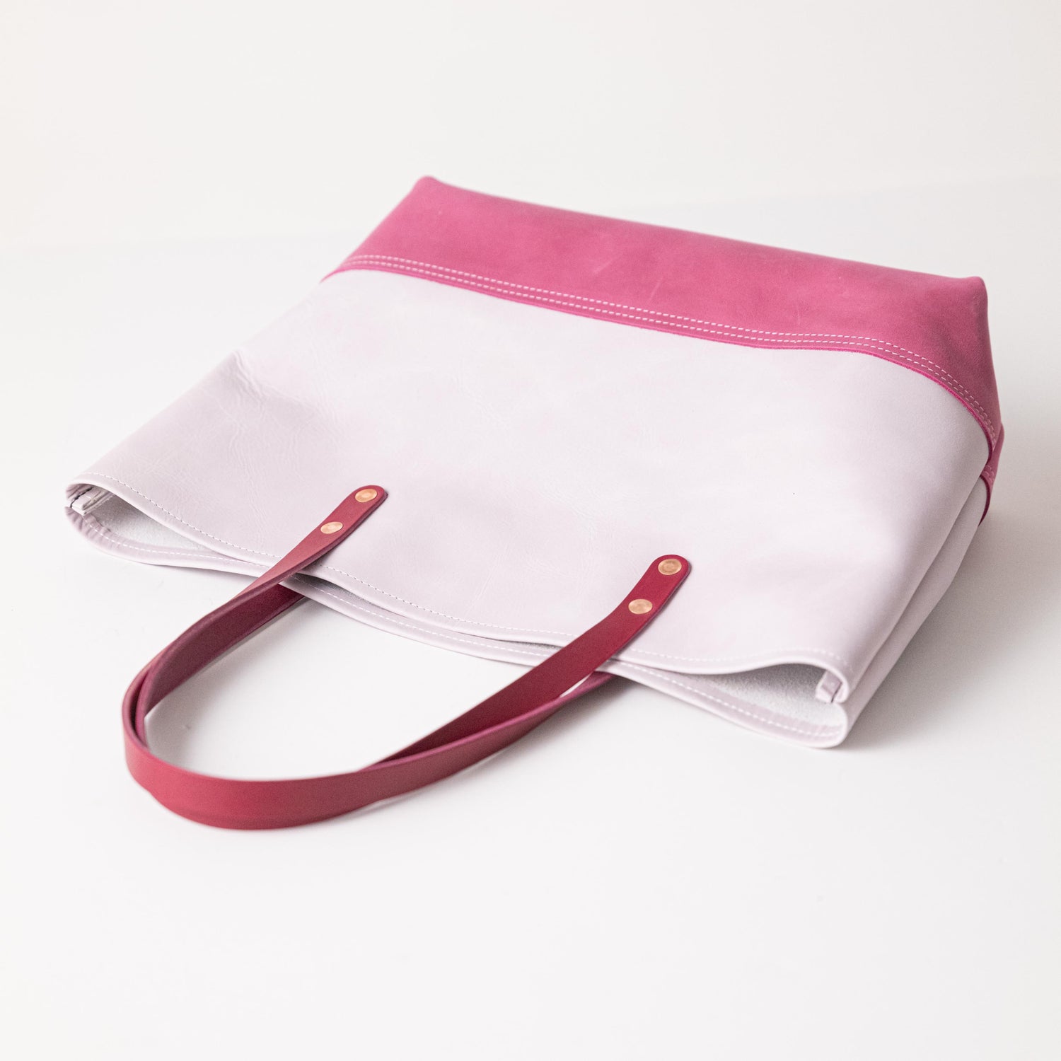 Scratch-and-Dent Pearl &amp; Pink East West Panel Tote