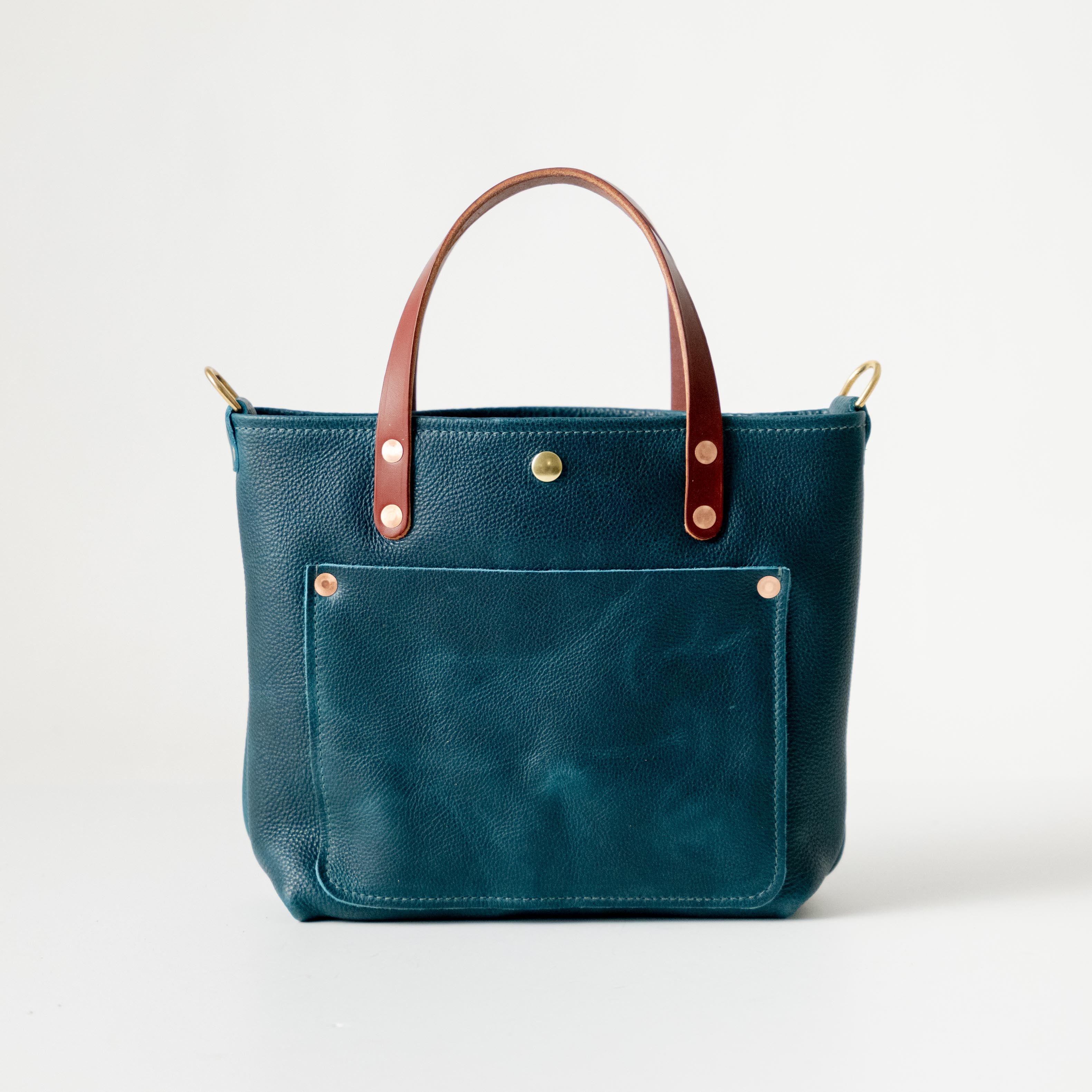 Dark Teal Bulldog Mini Travel Tote