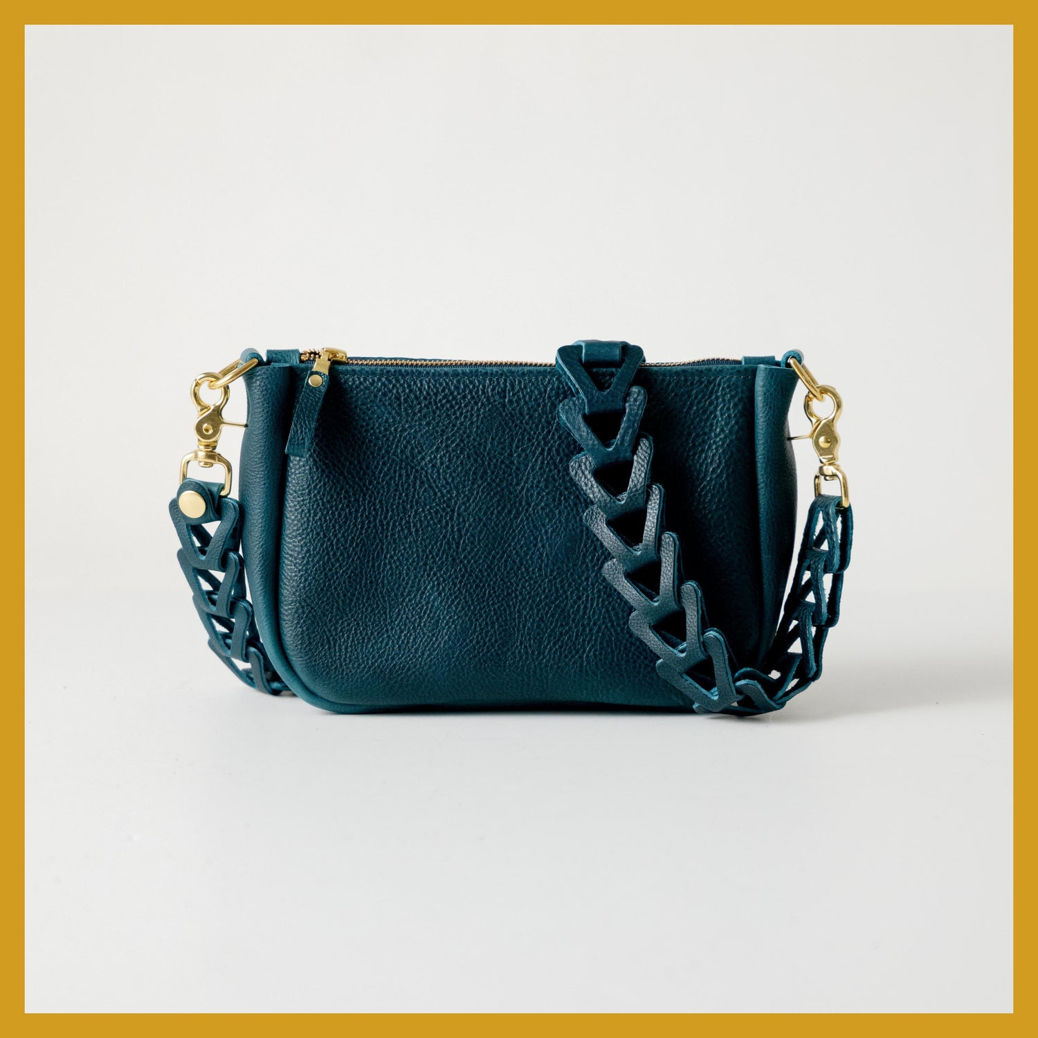 Scratch-and-Dent Dark Teal Bulldog Medium Crossbody Bag