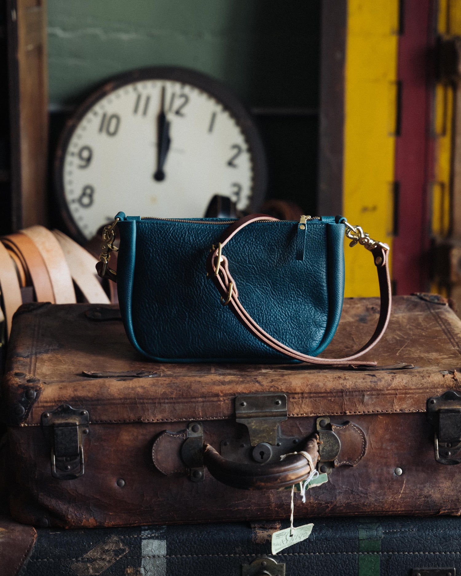 Scratch-and-Dent Dark Teal Bulldog Mini Crossbody Bag
