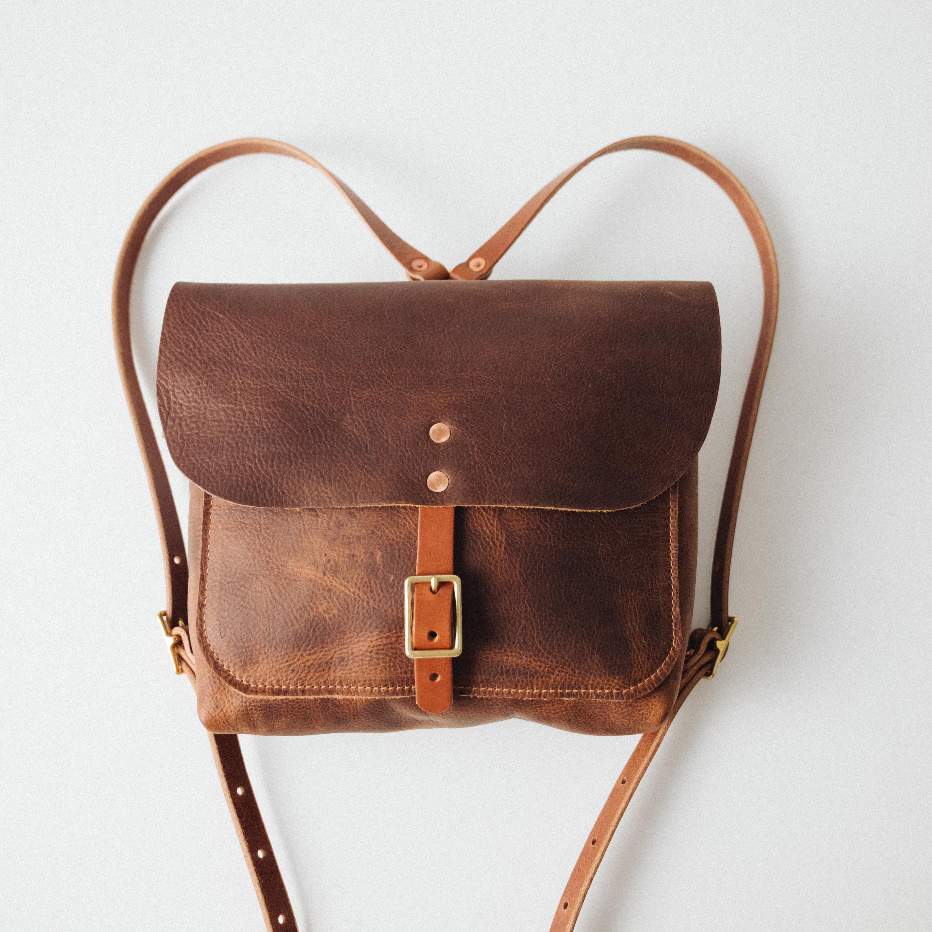 Tan Kodiak Leather Backpack