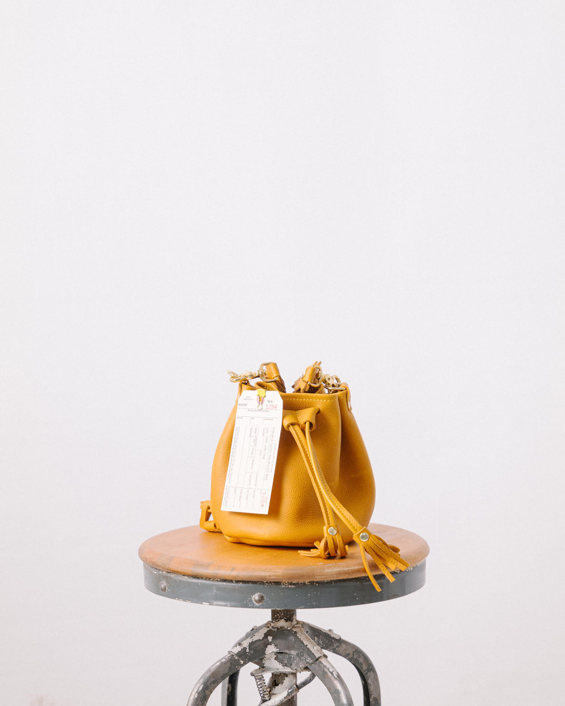 1284 Marigold Cypress Mini Bucket Bag with Chain Link Strap