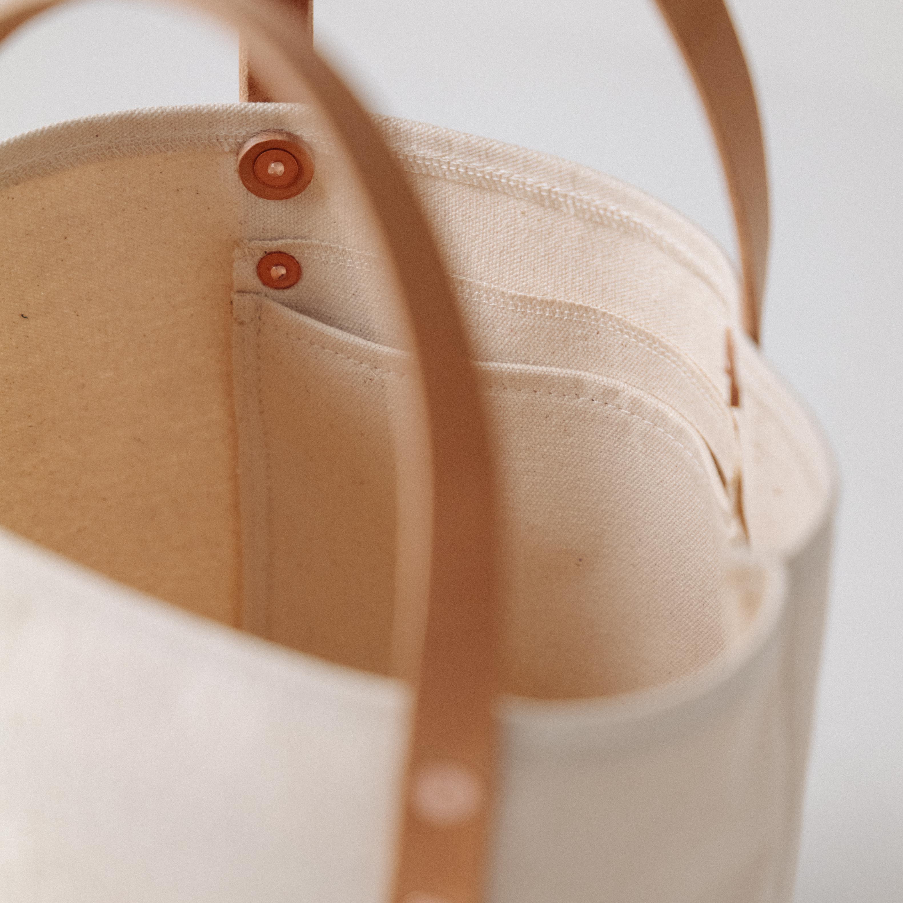 Field Tan Canvas Bucket Tote