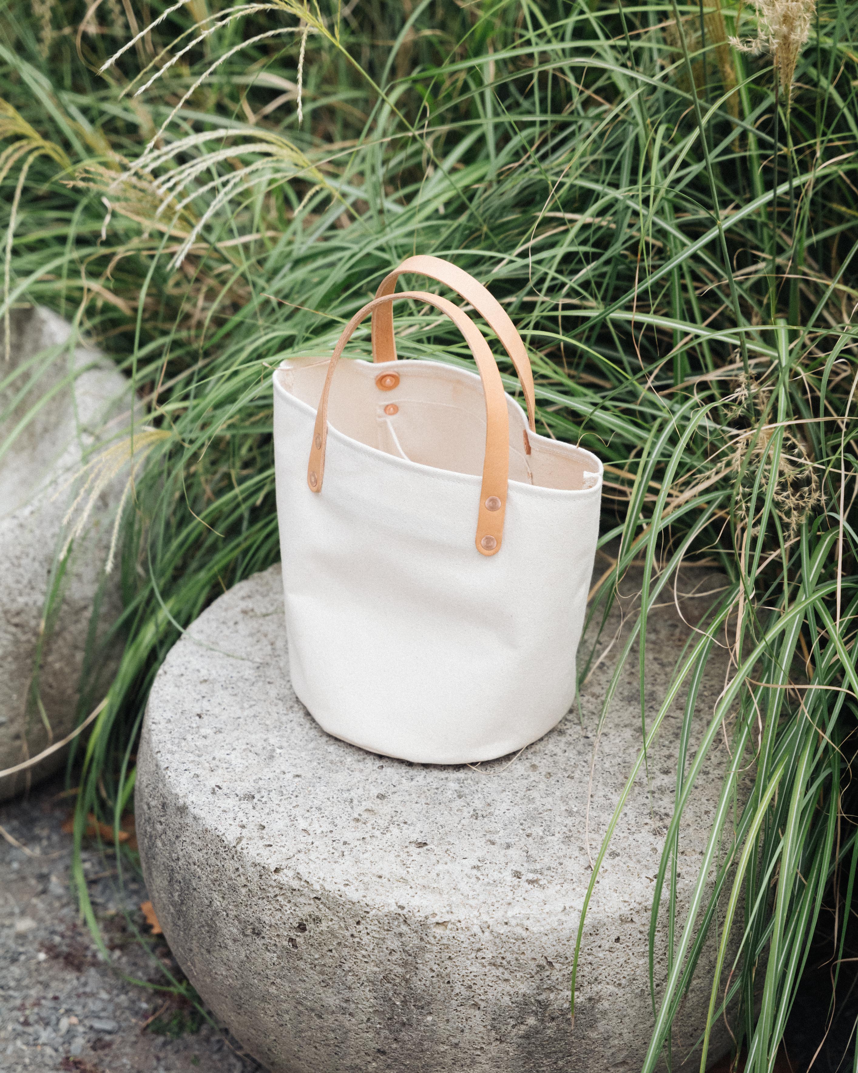 Natural Canvas Bucket Tote