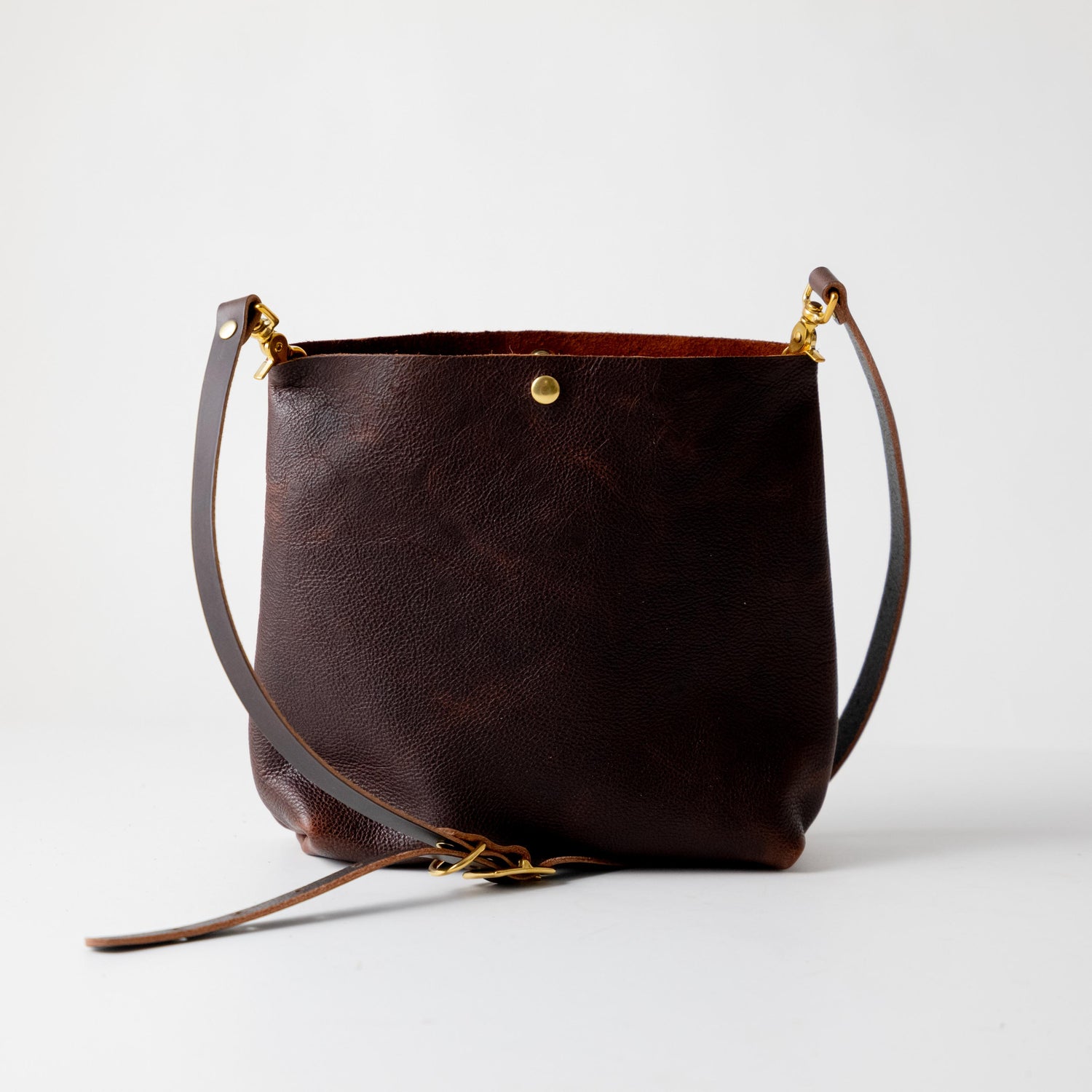 Dark Brown Bulldog Crossbody Tote