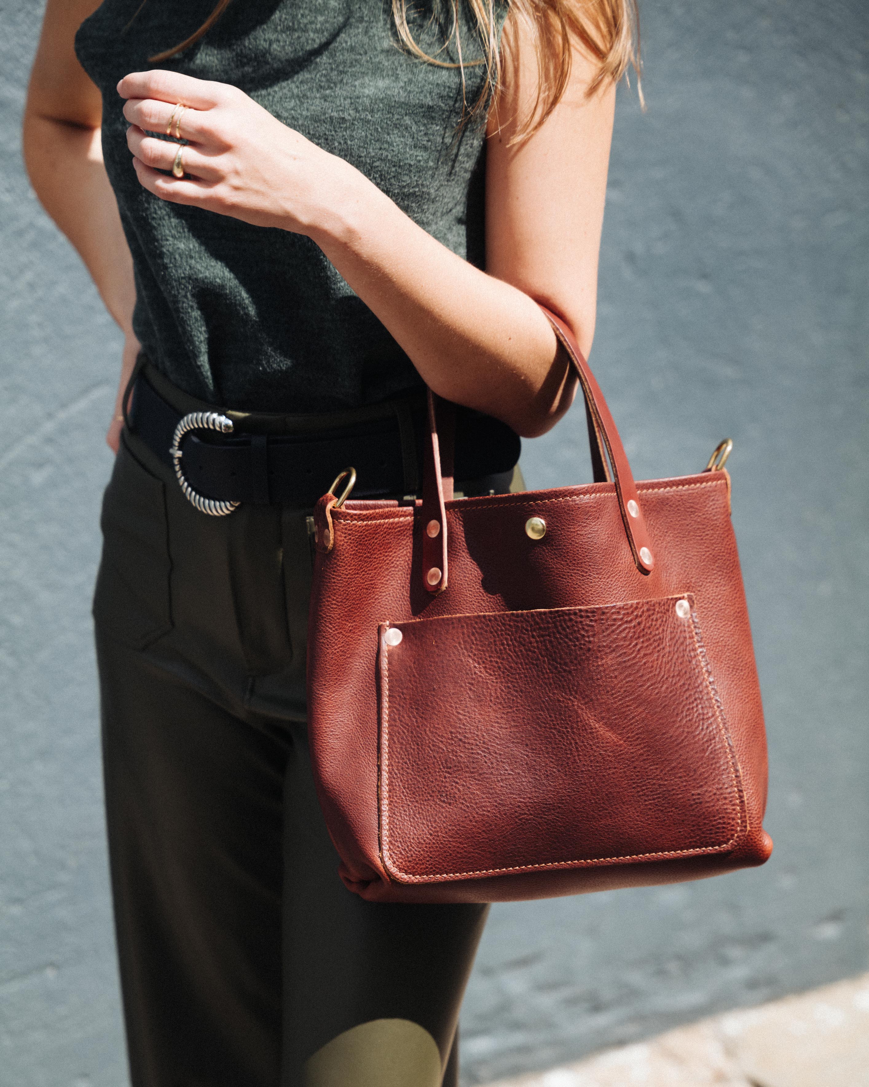 Dark Brown Bulldog Mini Travel Tote