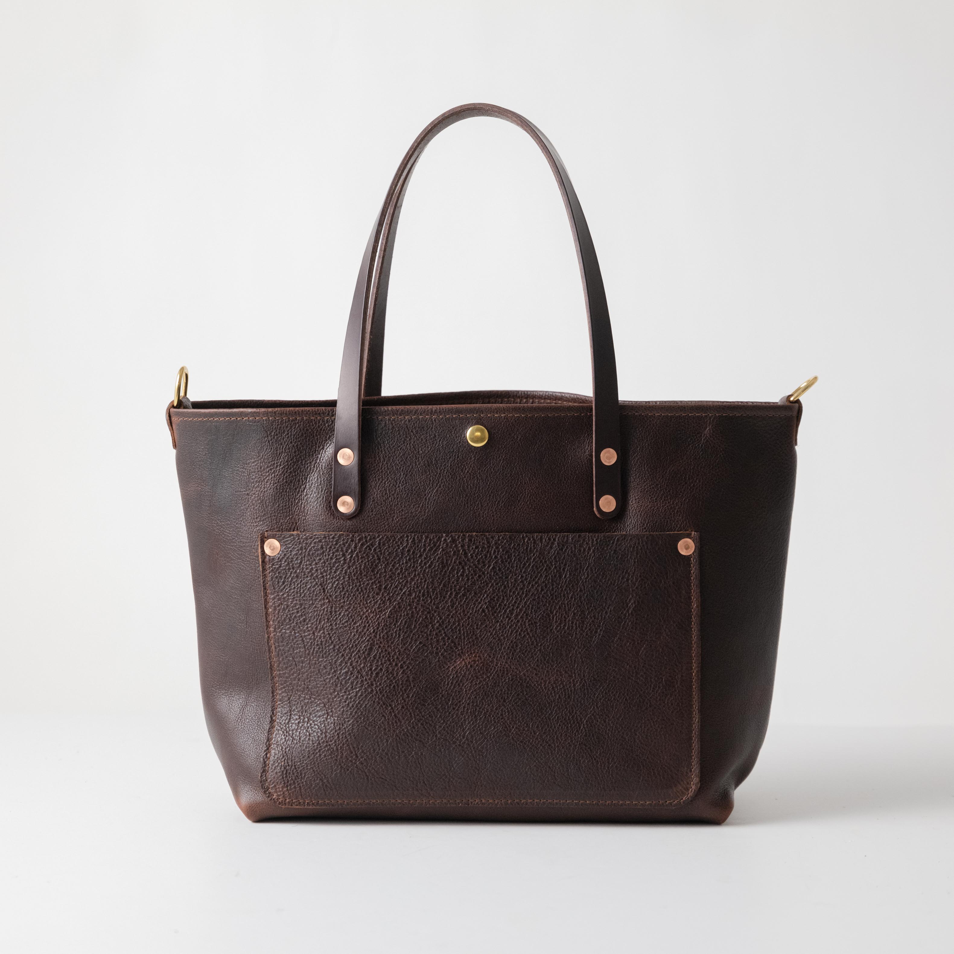 Dark Brown Bulldog East West Travel Tote