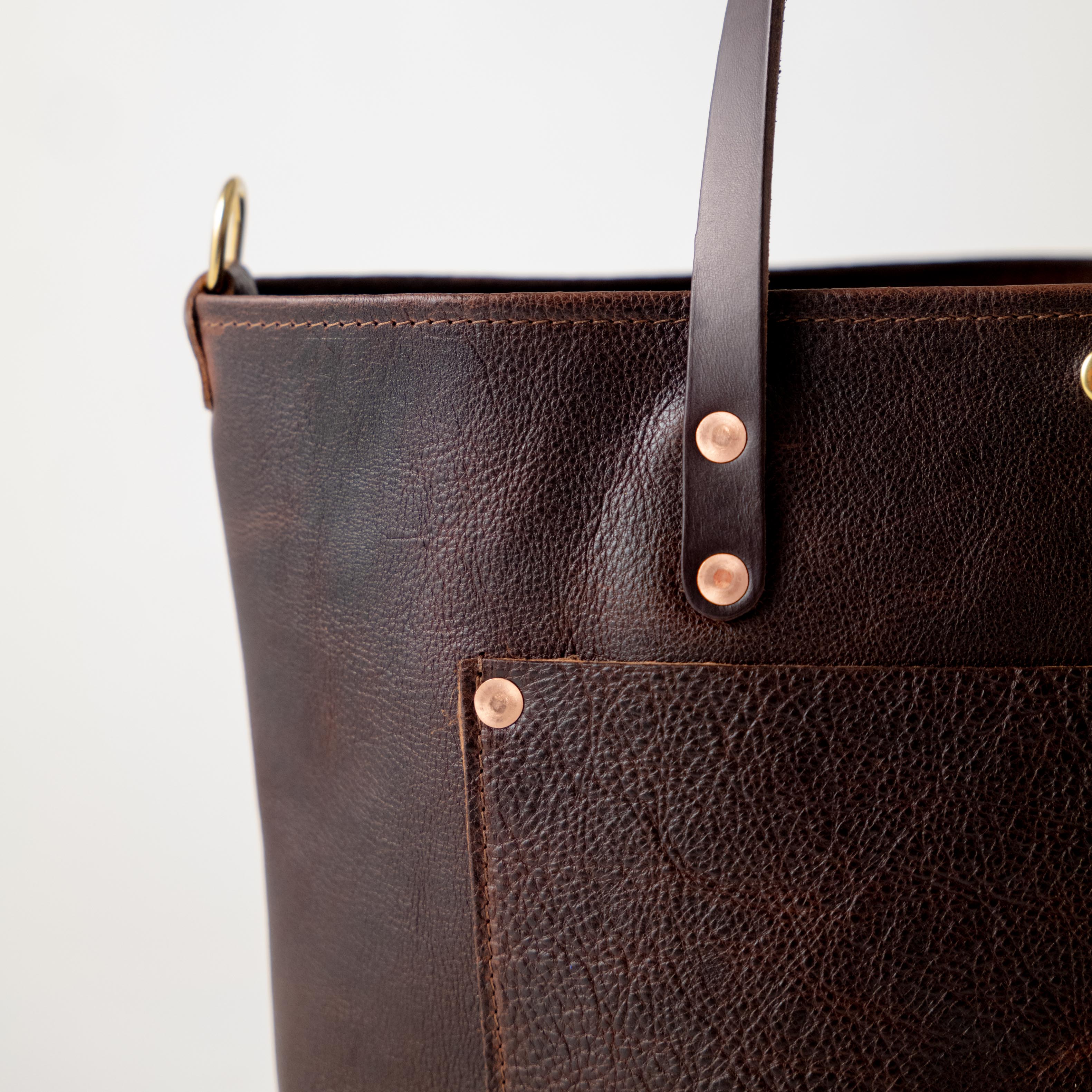 Dark Brown Bulldog Market Tote