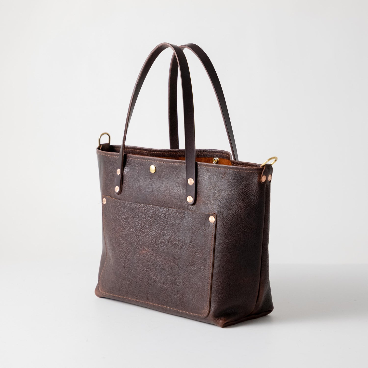 Dark Brown Bulldog East West Travel Tote