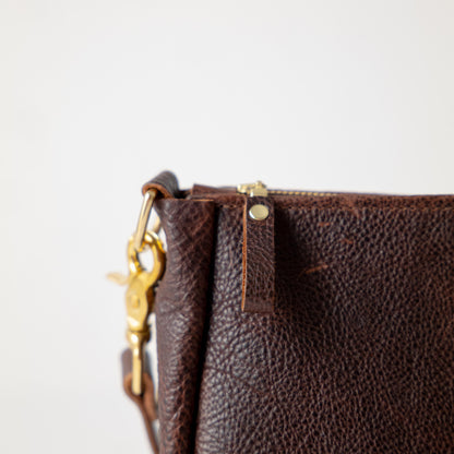 Dark Brown Bulldog Crossbody Bag