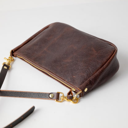 Dark Brown Bulldog Crossbody Bag