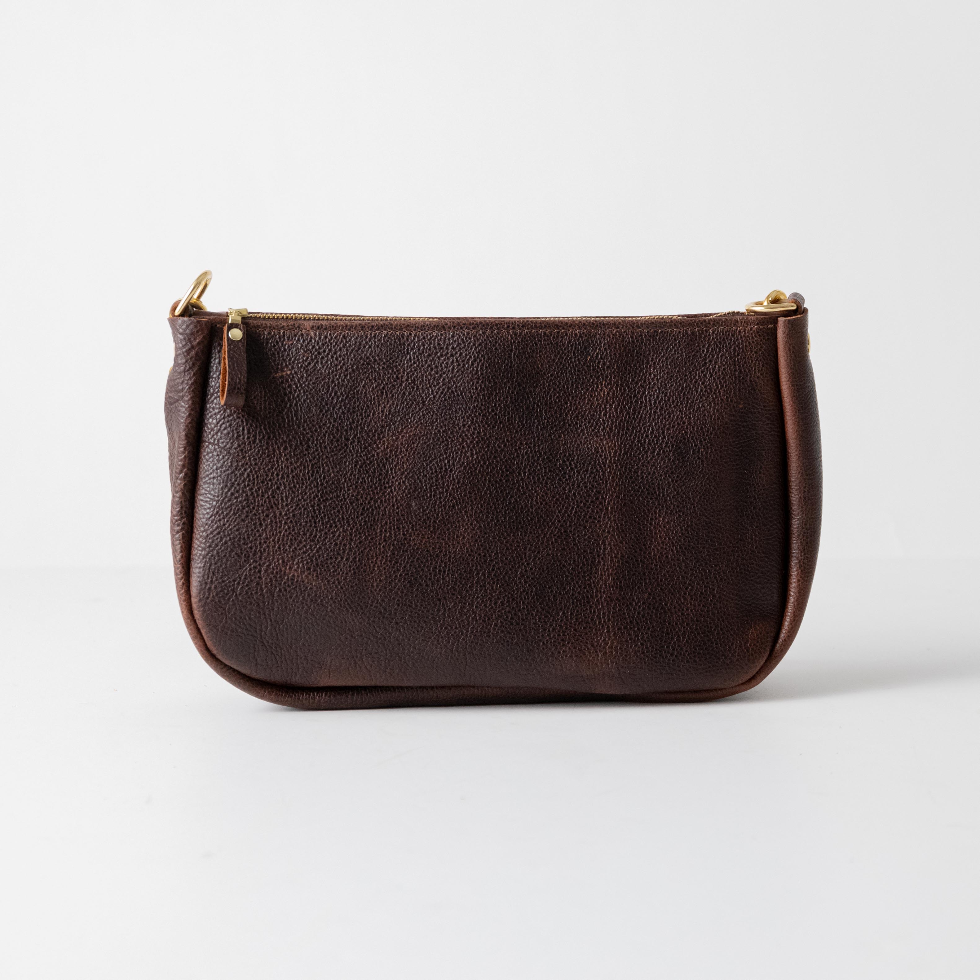 Dark Brown Bulldog Crossbody Bag