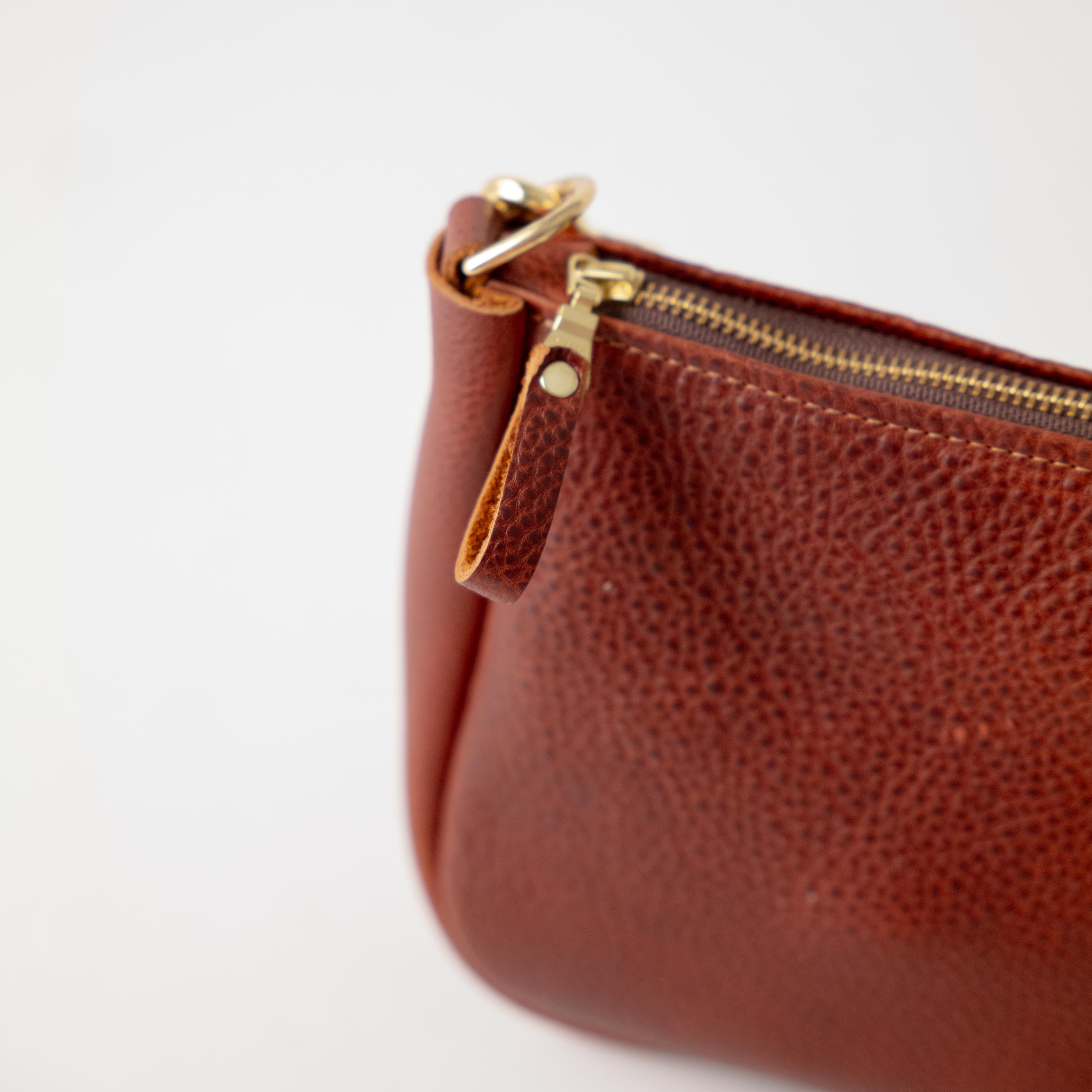 Scratch-and-Dent Dark Tan Bulldog Medium Crossbody Bag