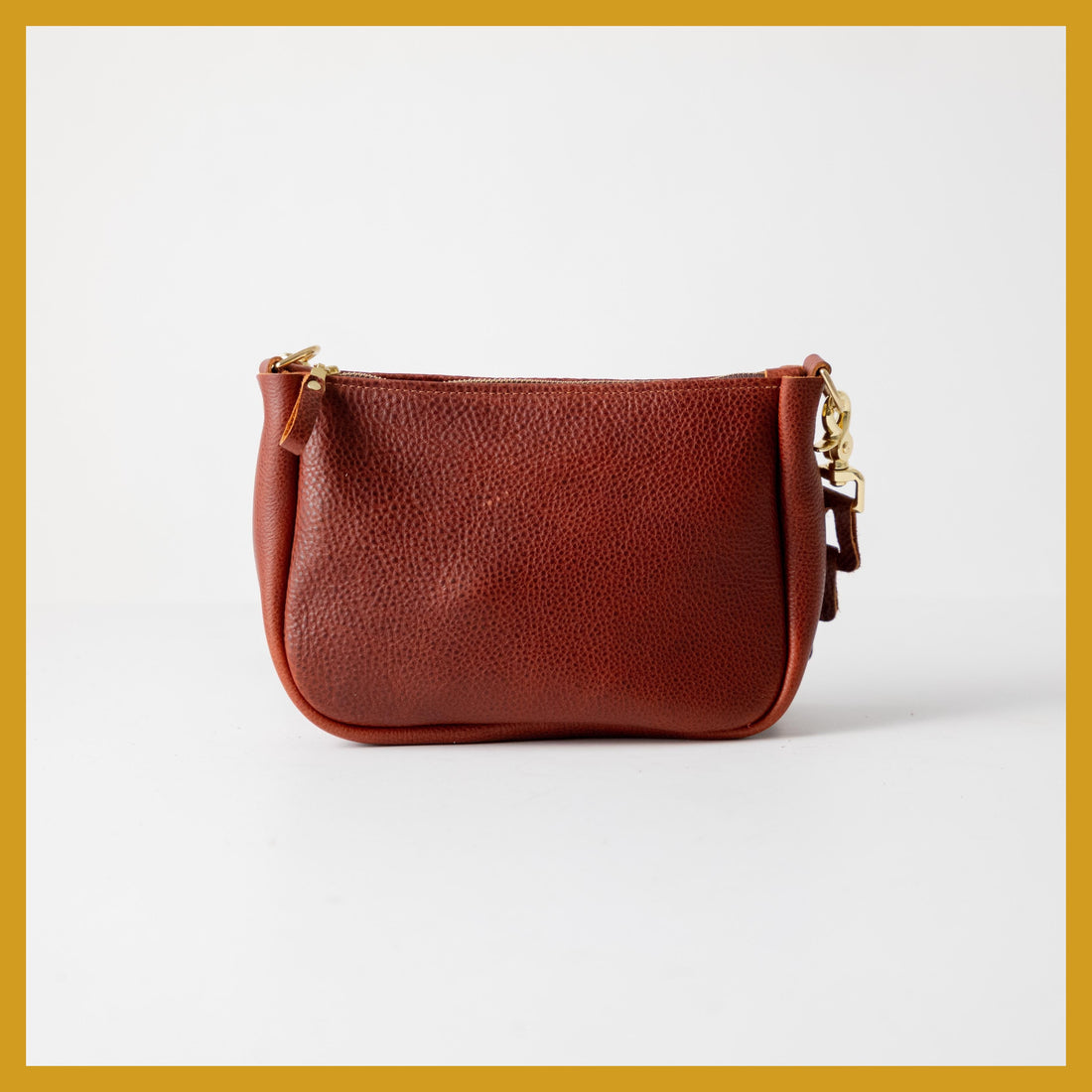 Scratch-and-Dent Dark Tan Bulldog Mini Crossbody Bag