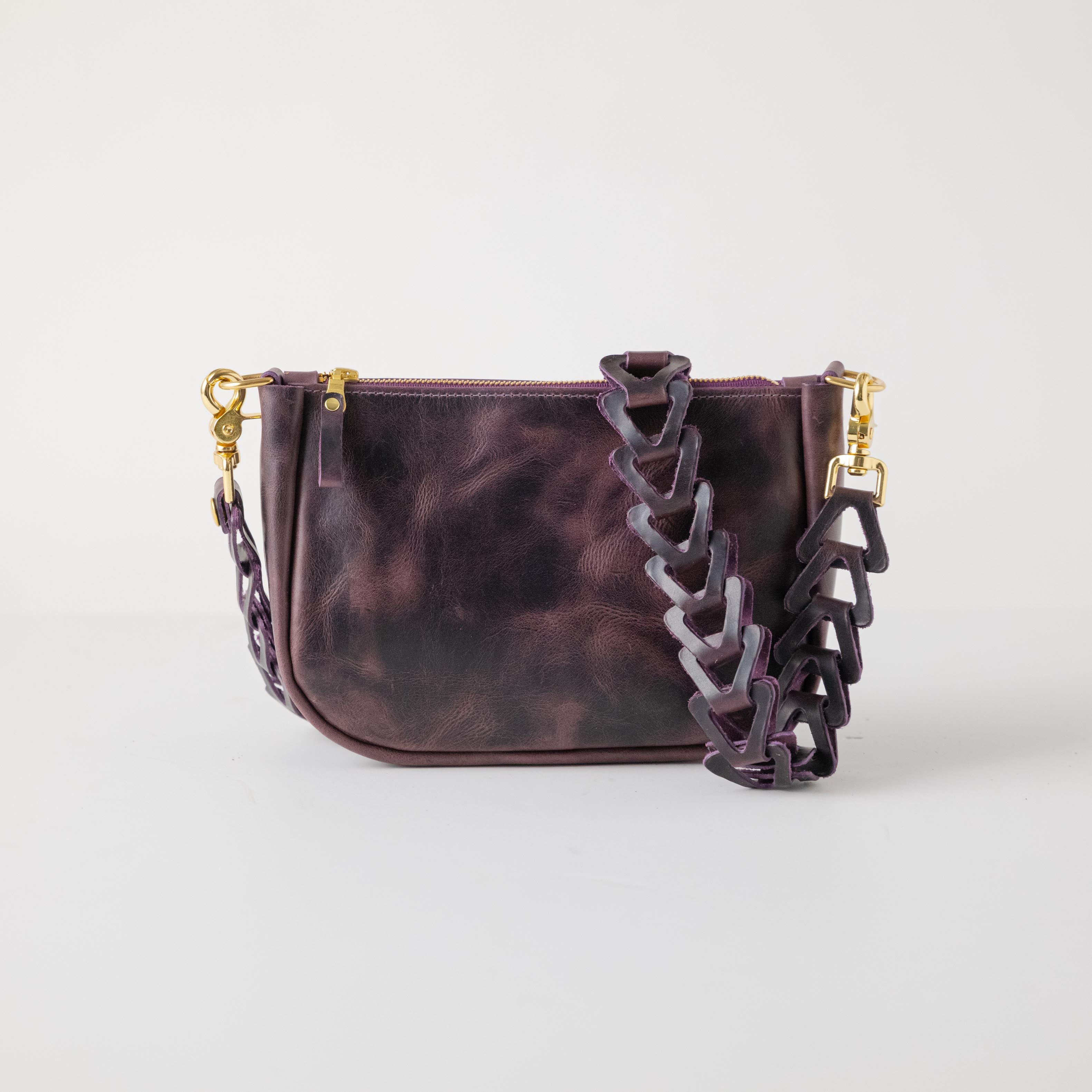 Glossy Purple Medium Crossbody Bag Bundle